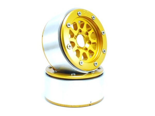 RC Crawler wheels Beadlock Wheels GEAR Gold/Gold 1.9 (2) w/o Hub