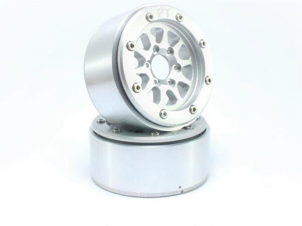 RC Crawler wheels Beadlock Wheels GEAR Silver/Silver 1.9 (2) w/o Hub