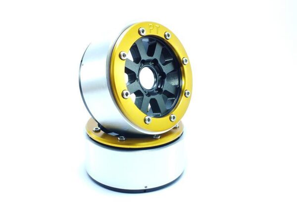 RC Crawler wheels Beadlock Wheels HAMMER Black/Gold 1.9 (2) w/o Hub