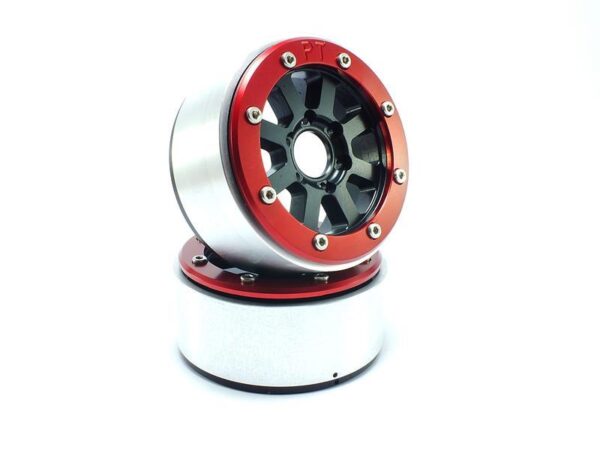 RC Crawler wheels Beadlock Wheels HAMMER Black/Red 1.9 (2) w/o Hub