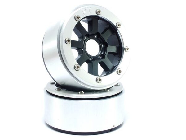 RC Crawler wheels Beadlock Wheels HAMMER Black/Silver 1.9 (2) w/o Hub
