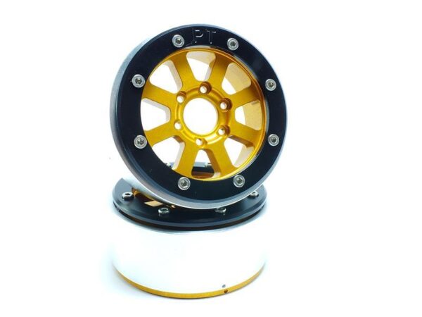 RC Crawler wheels Beadlock Wheels HAMMER Gold/Black 1.9 (2) w/o Hub